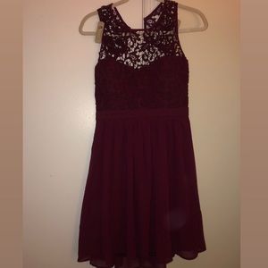 Lulus lace Burgundy Formal Dress